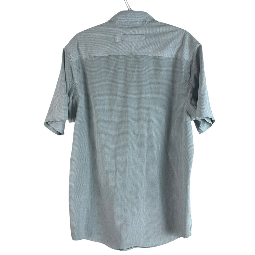 Duluth Vented Button Down Shirt Mens M Gray Short Sleeve Utility Stretch - Picture 4 of 5